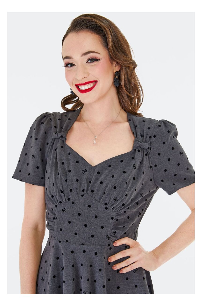 Robe grise à pois Voodoo Vixen