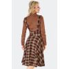 Jupe a bretelles retro carreaux marron