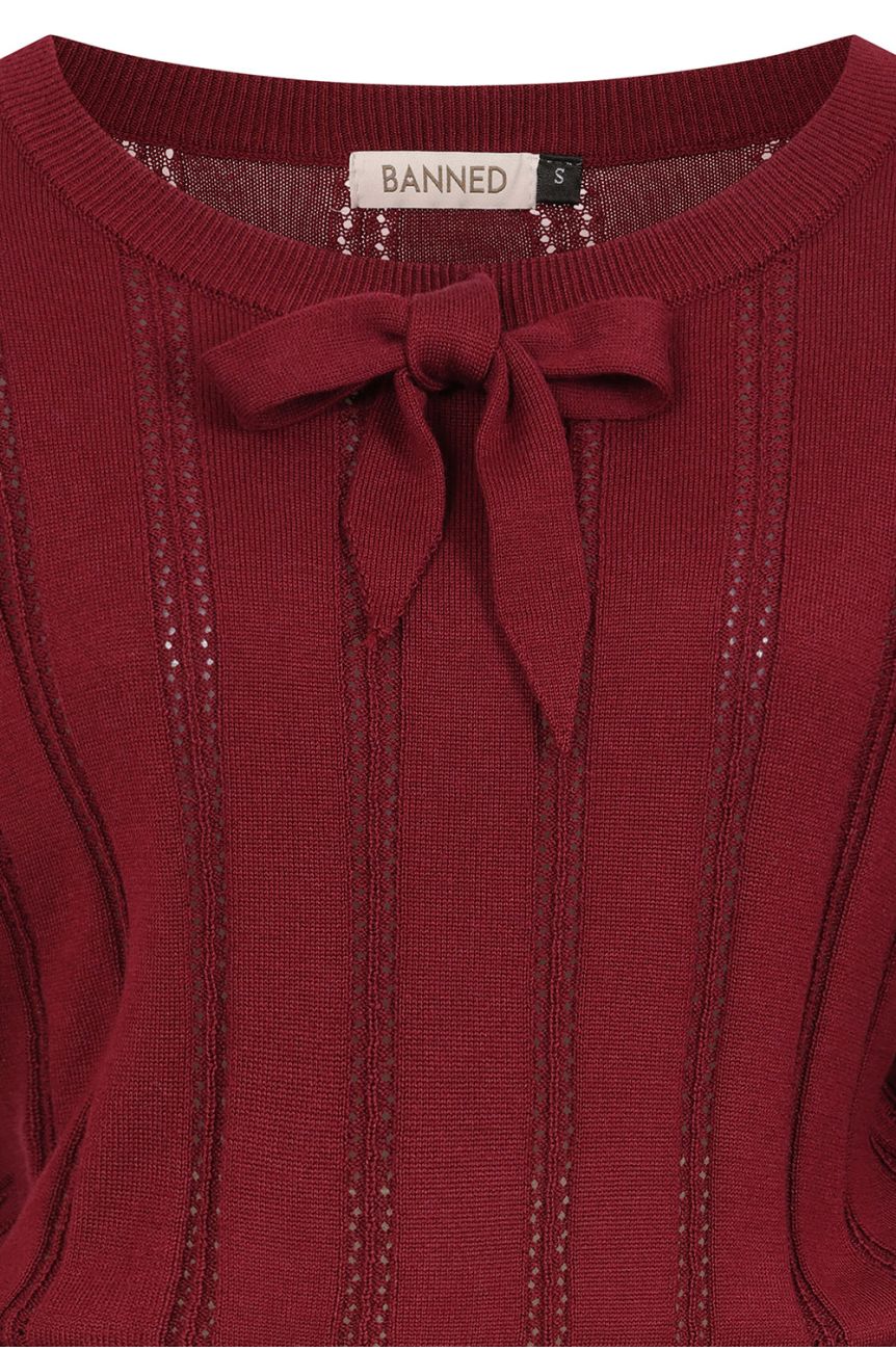 Pull rétro large bordeaux Banned retro