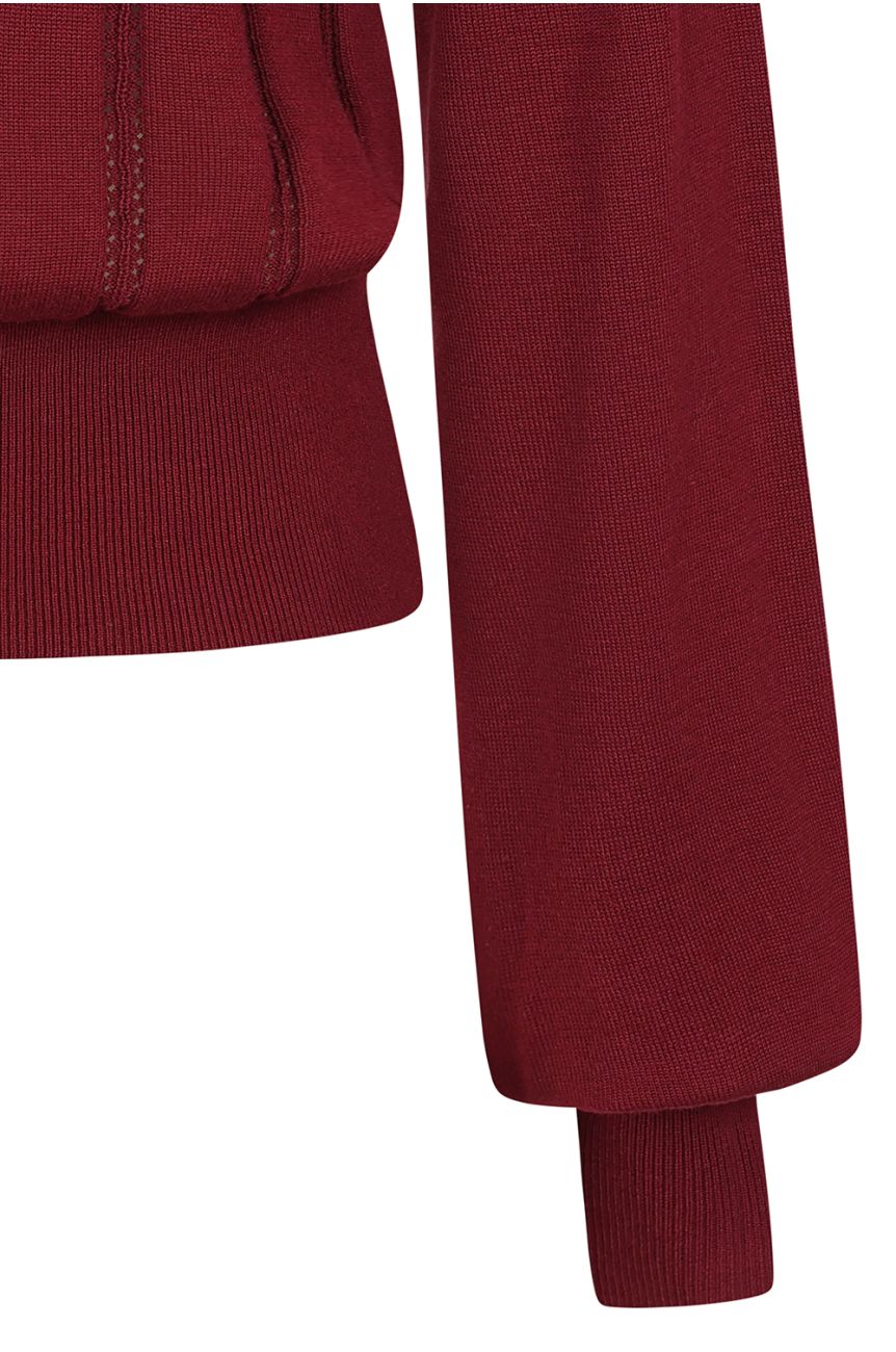 Pull femme vintage large bordeaux