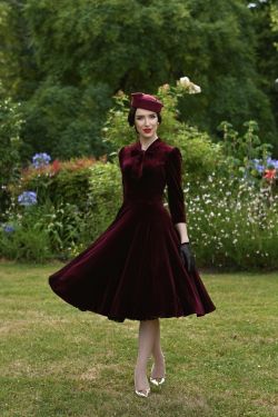 Robe annee 40 en velours