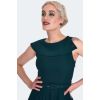 robe retro vert emeraude manches courtes midi