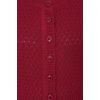 Gilet pin-up bordeaux court tricot ajoure boutons central coton elegant