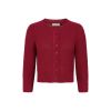 Cardigan vintage bordeaux tricot fantaisie ajoure coton manches trois-quarts