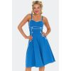 Robe nautique bleu royal bustier coeur liseres blancs pin-up maritime retro