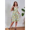 Robe citrons blanc jaune bretelles nouees ceinture jupe evasee vintage
