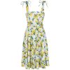 Robe pin-up citrons jaune vert blanc bretelles ajustables jupe ample retro
