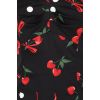 Top vintage noir cherry print epaules denudees bustier rockabilly annees 50