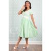 Robe bal vintage menthe dentelle decollete sweetheart manches courtes jupe evasee swing