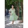 Robe swing menthe en mouvement double mousseline plissee style annees 50 rockabilly