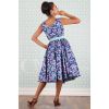 Robe pin-up marine floral tropical swing plisse silhouette sablier annees 50 rockabilly