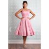 Robe pin-up rose uni swing mouvement jupe ample ceinture rockabilly vintage 50s