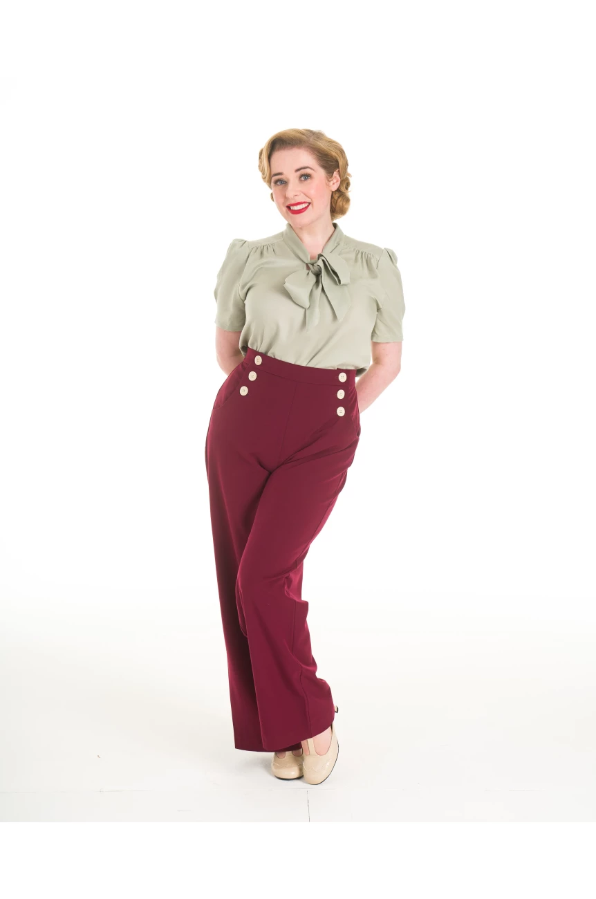 Pantalon a pont bordeaux
