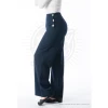 Pantalon sailor slacks taille haute bleu marine vintage