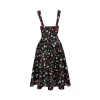 Robe Hell Bunny zoom imprime fraises roses coeurs marguerites vichy noir blanc