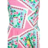 Robe ete vintage rose bonbon bleu ciel tropical swing poches Hell Bunny rockabilly