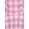 Robe ete vichy rose poudre blanc jupe swing tourbillon pique-nique champetre vintage