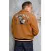 Veste college ocre Gear Head broderie Popeye dos bandes tricolores Rumble59 rockabilly