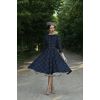Robe carreaux marine col bateau manches 3/4 jupe circulaire jupon blanc Hearts and Roses