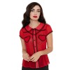 Chemise rouge poches coeur