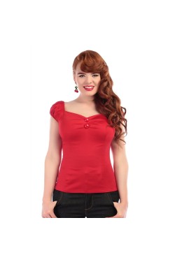 Haut rockabilly rouge