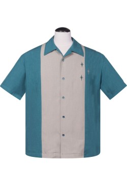 Chemise rockabilly steady clothing bleue
