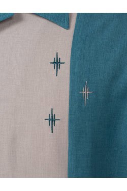 Chemise annee50 steady clothing bleue