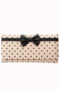 Portefeuille vintage ecru pinup